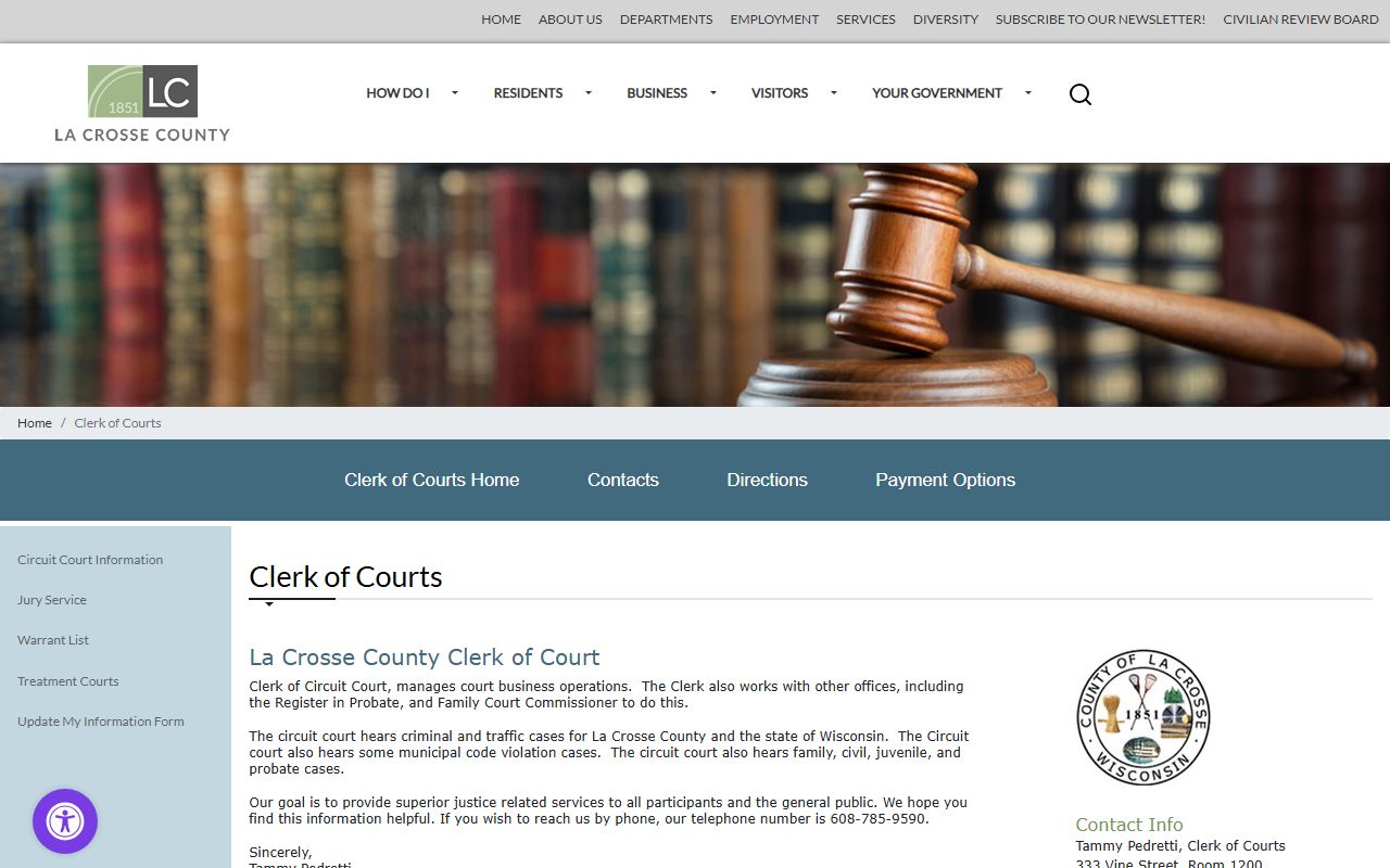 La Crosse County Divorce Records circuit court contacts
