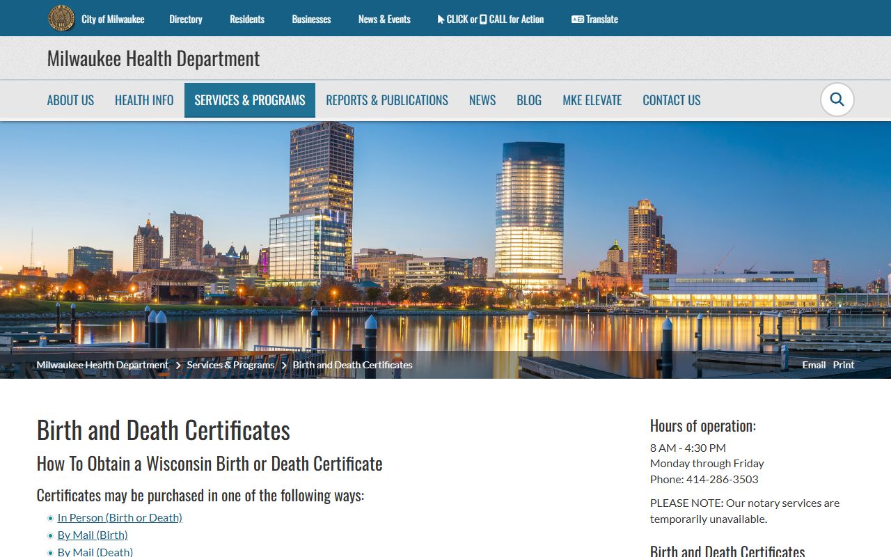 Milwaukee Divorce Records City of Milwaukee Health Department