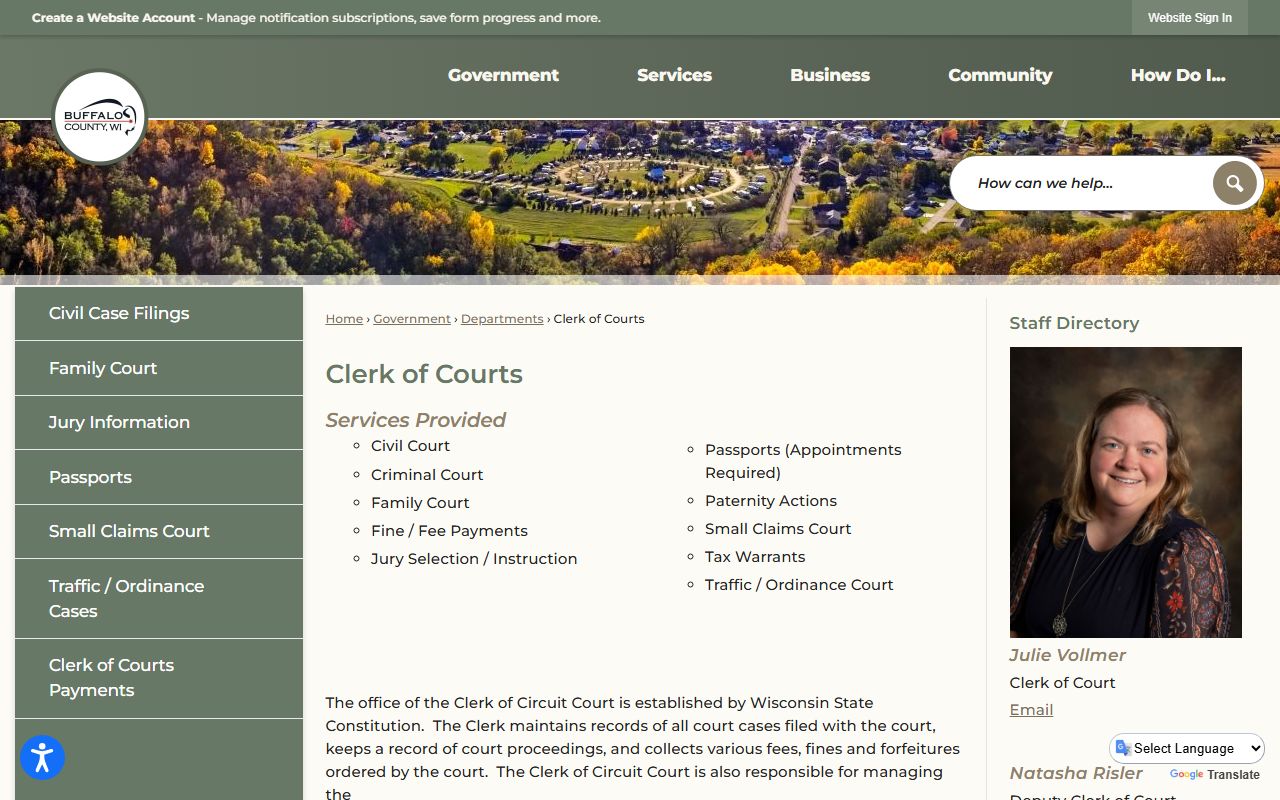 Buffalo County Divorce Records at the Clerk of Circuit Court