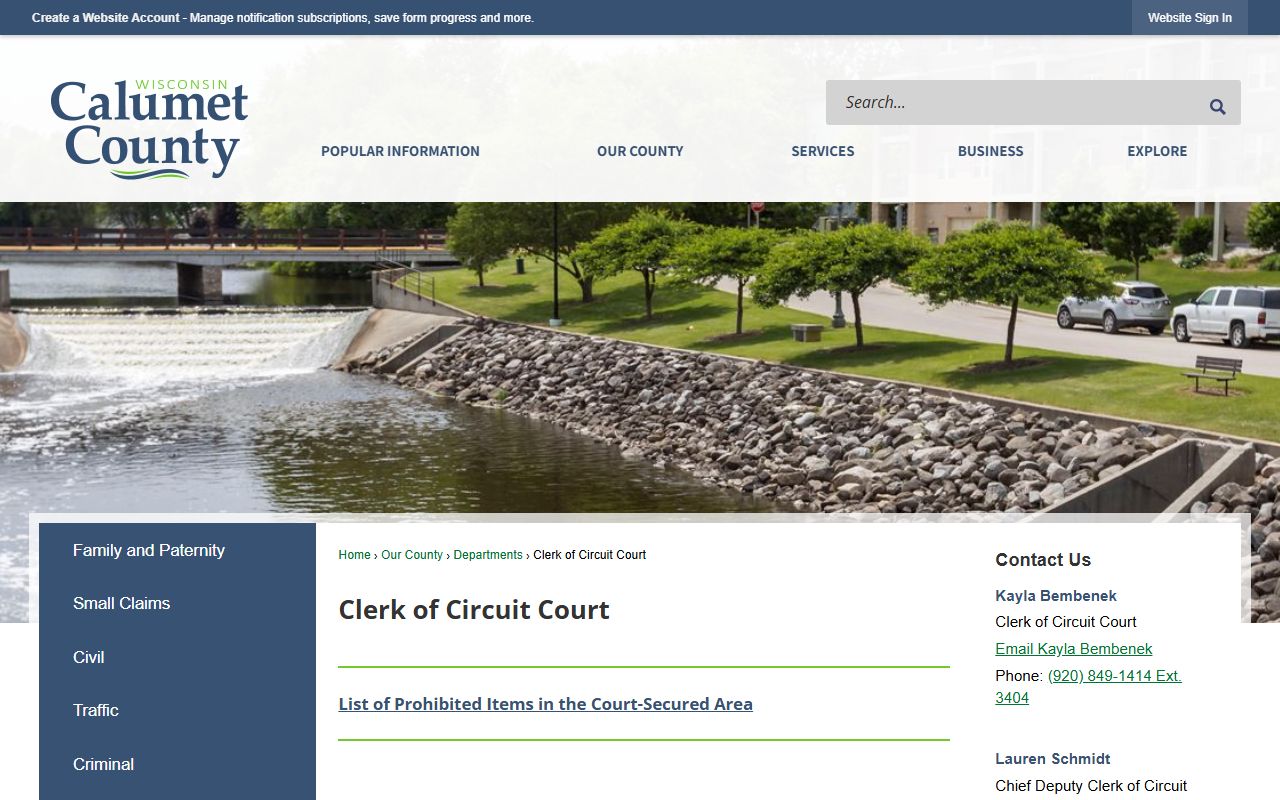Calumet County Divorce Records at the Clerk of Circuit Court