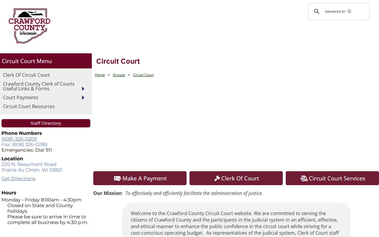 Crawford County Divorce Records at the Circuit Court