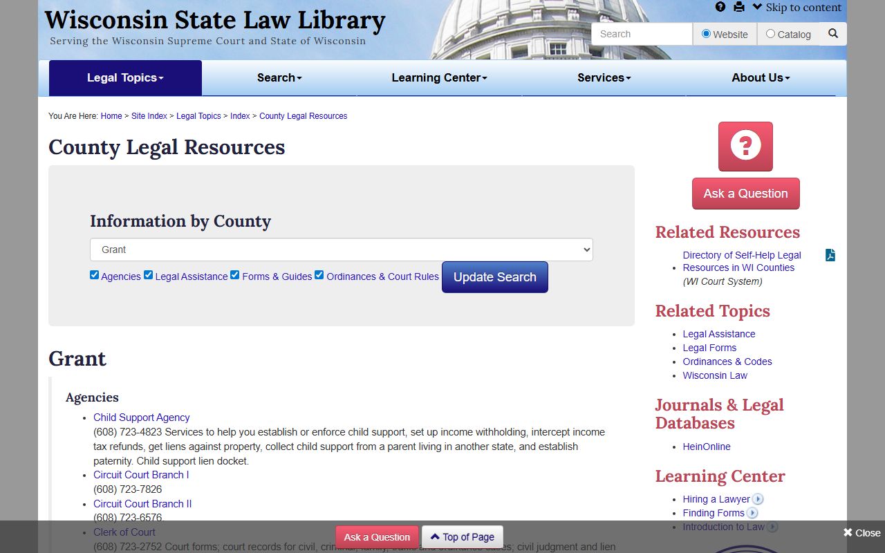 Grant County Divorce Records legal resources