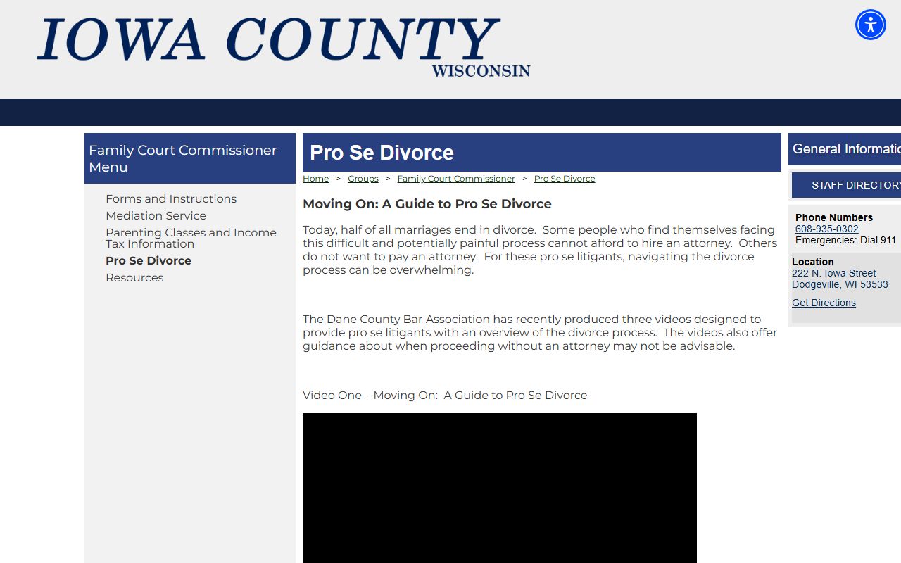 Iowa County Divorce Records family court commissioner