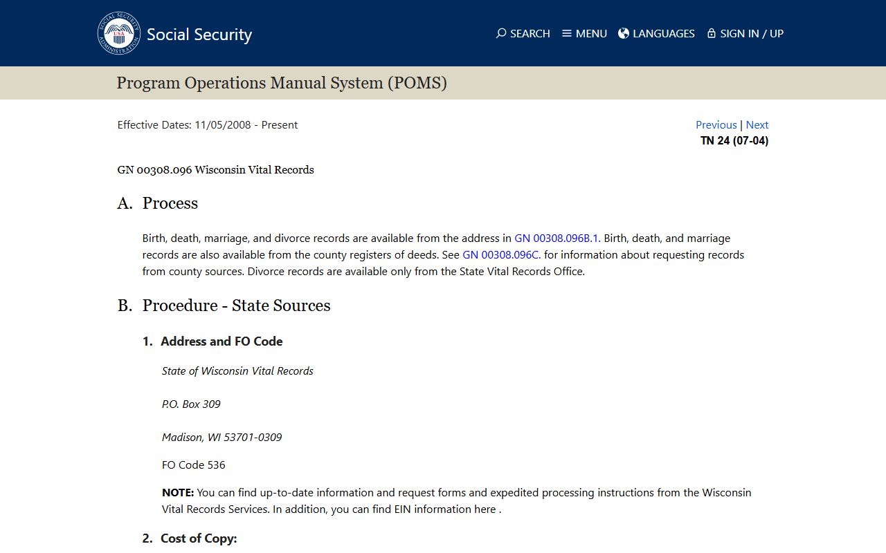 Iron County Divorce Records SSA POMS directory