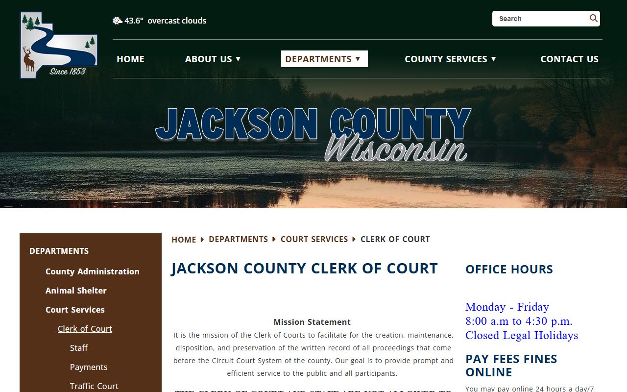 Jackson County Divorce Records clerk of courts