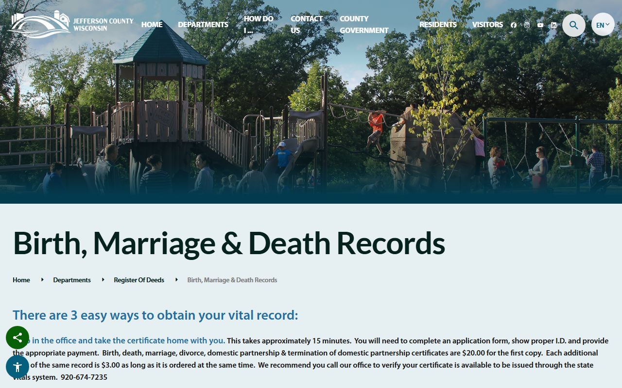 Jefferson County Divorce Records register of deeds