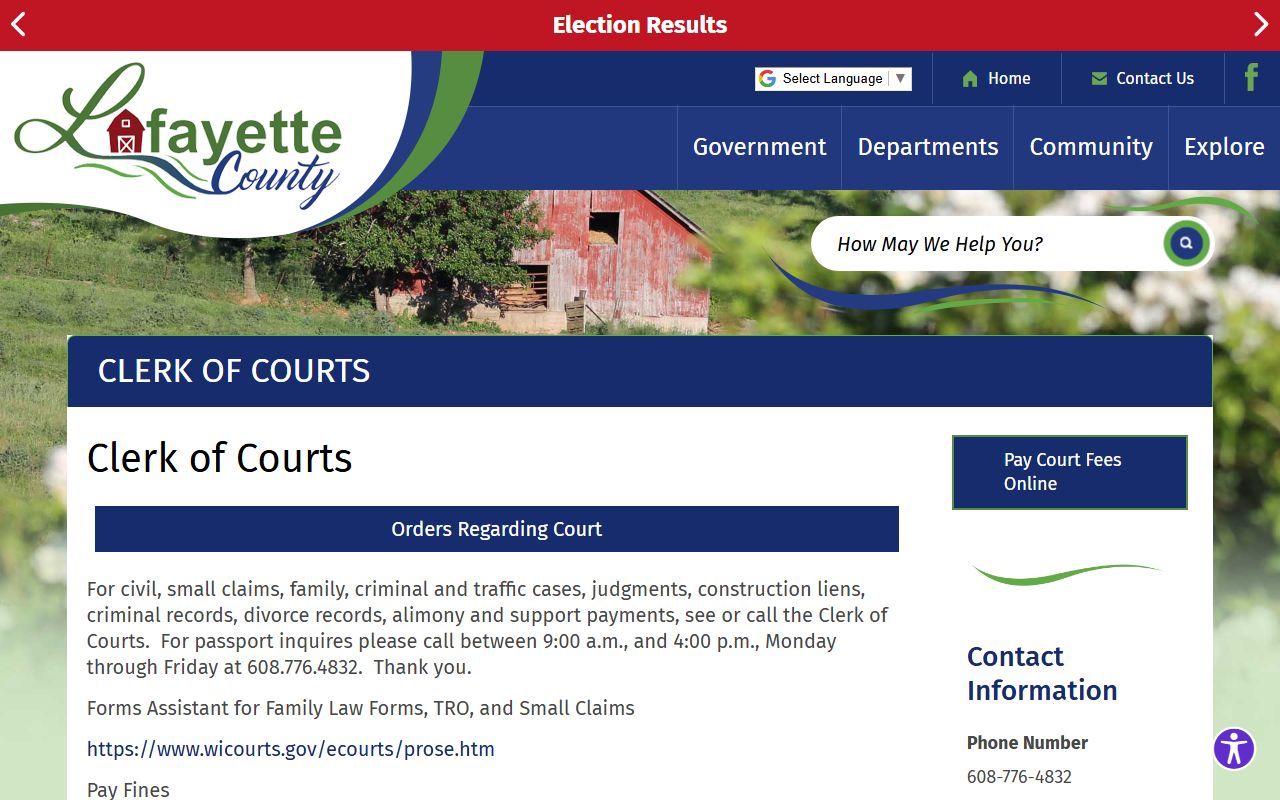 Lafayette County Divorce Records at the Clerk of Courts