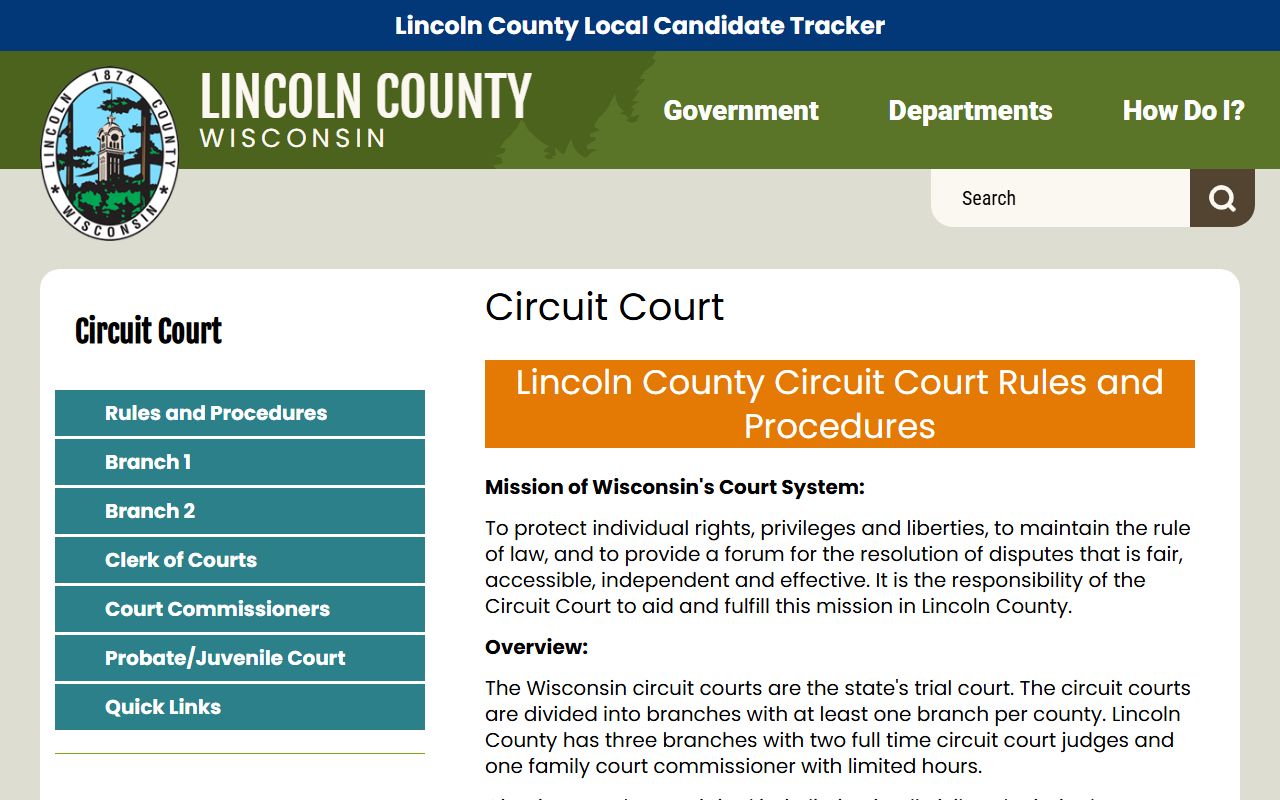 Lincoln County Divorce Records circuit court