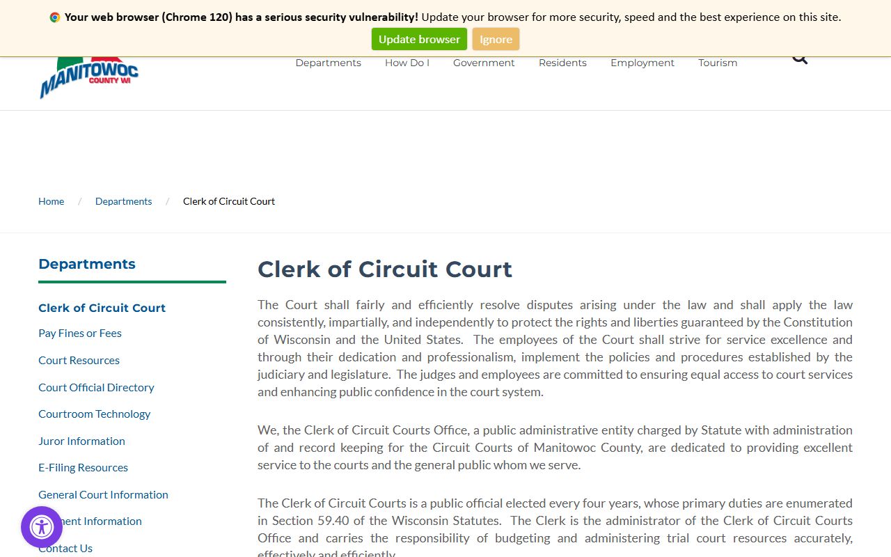 Manitowoc Divorce Records county clerk of circuit court