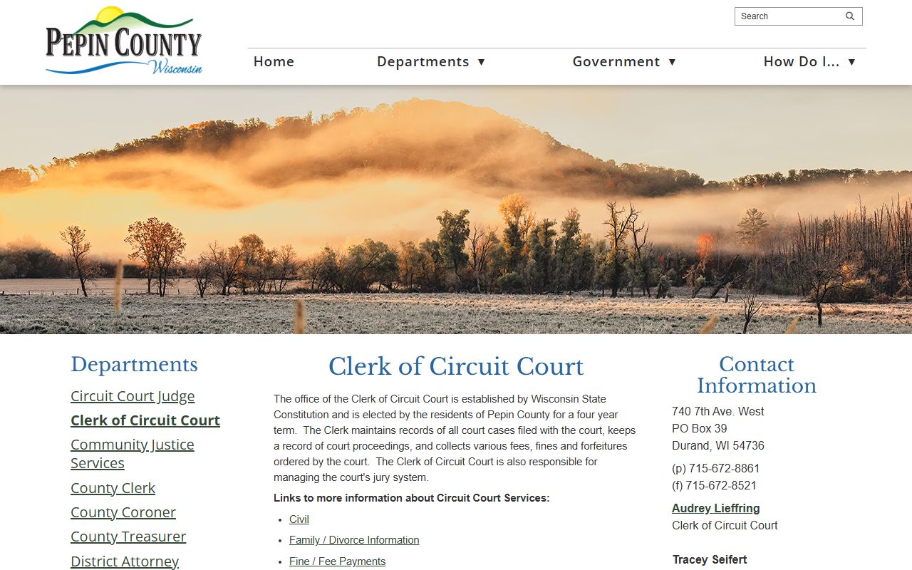 Pepin County Divorce Records clerk of circuit court