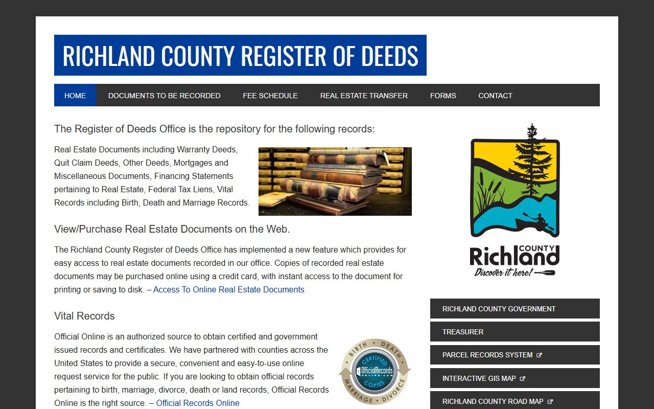 Richland County Divorce Records register of deeds