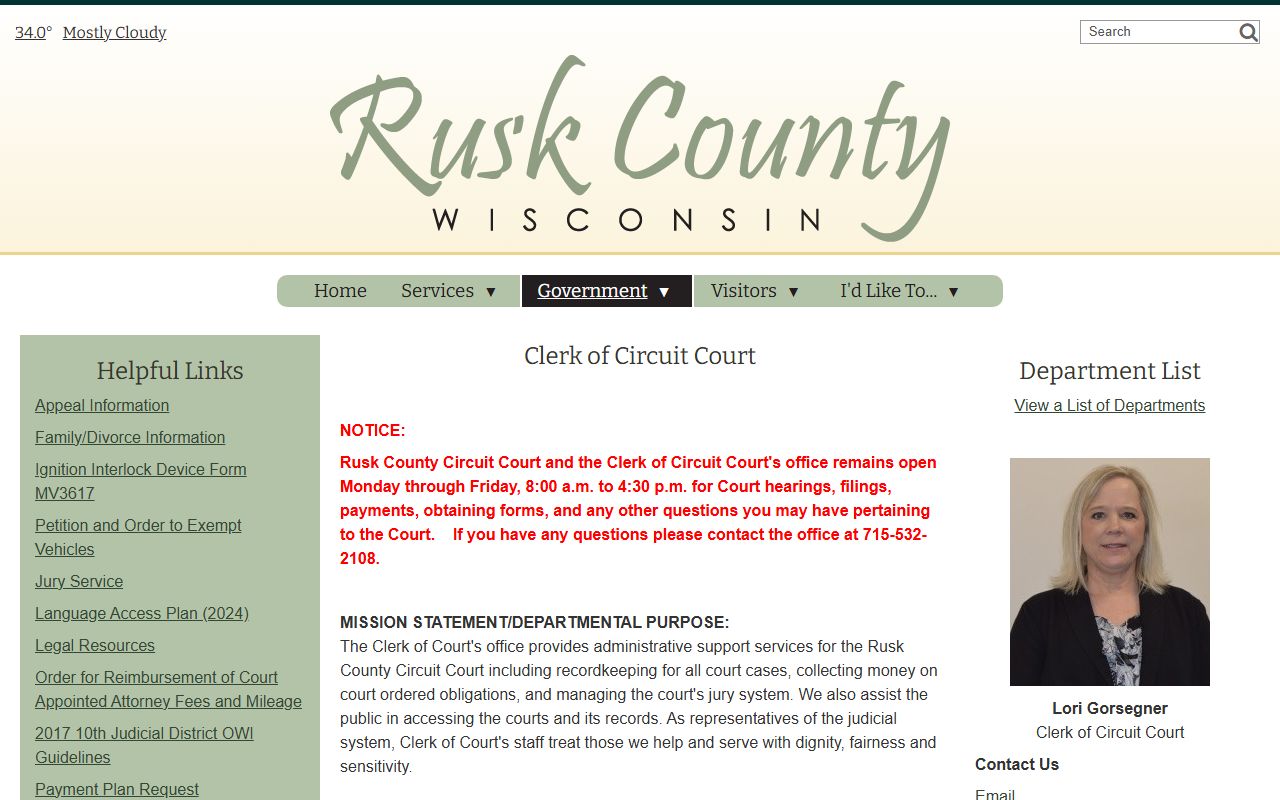Rusk County Divorce Records circuit court