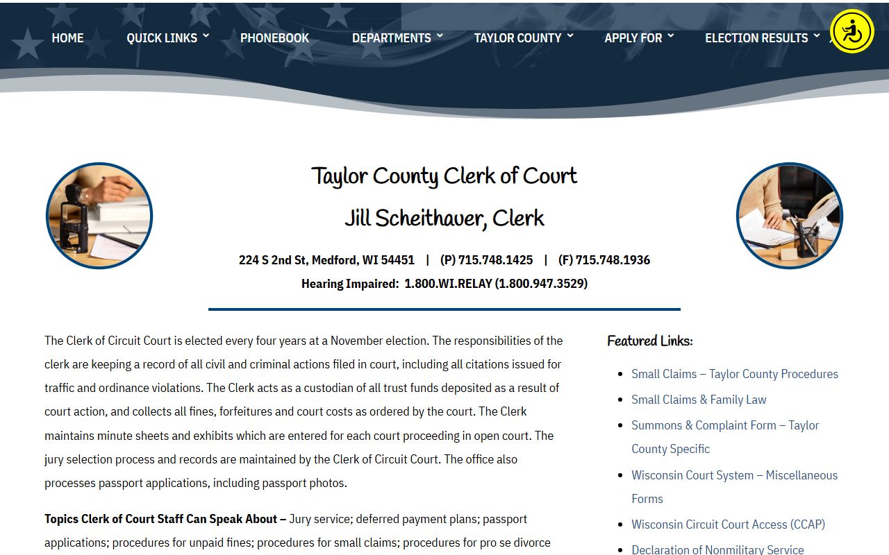 Taylor County Divorce Records clerk of courts office