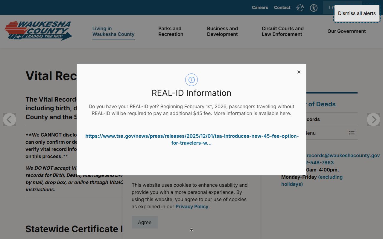 Waukesha County Divorce Records vital records