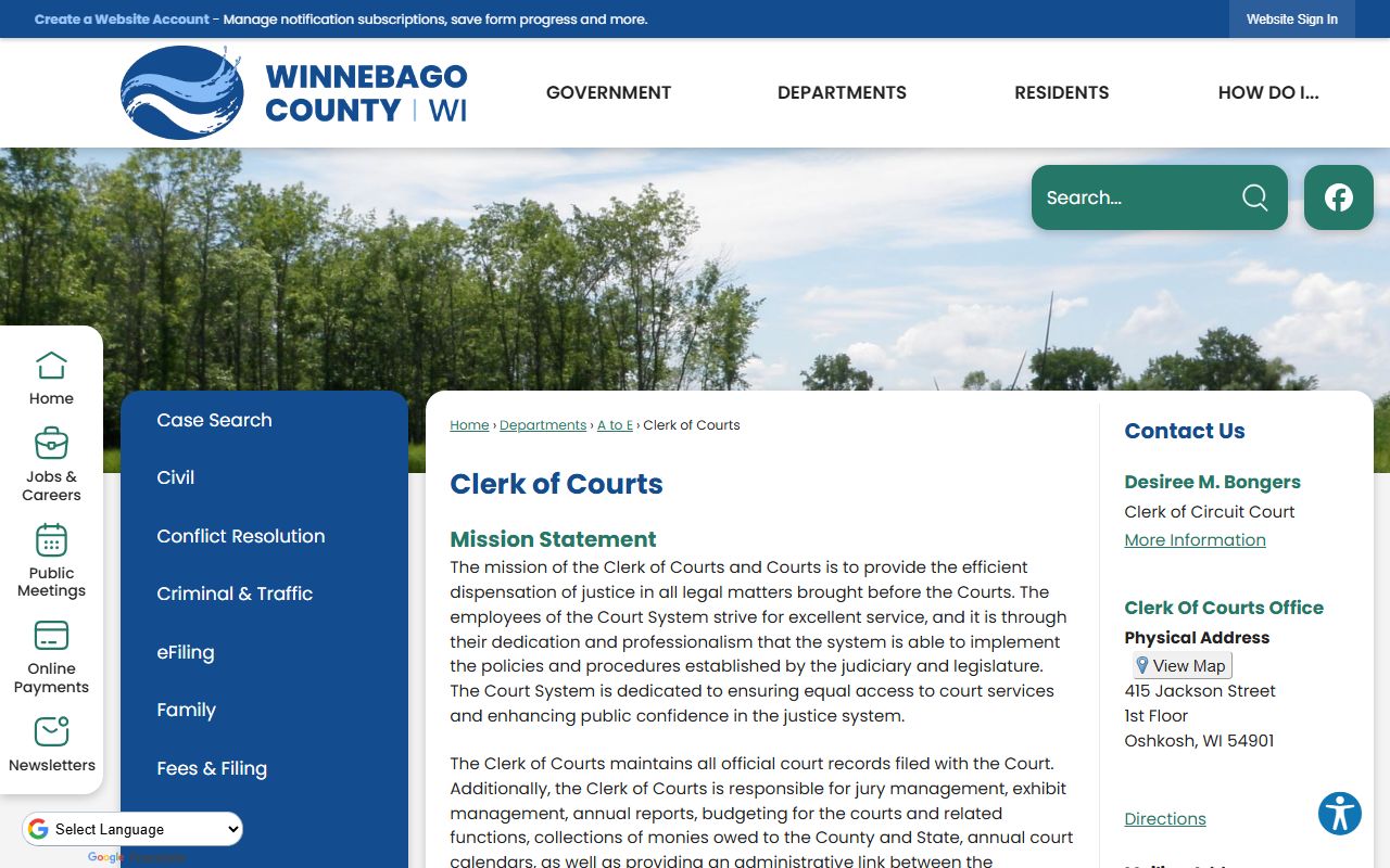 Winnebago County Divorce Records clerk of courts