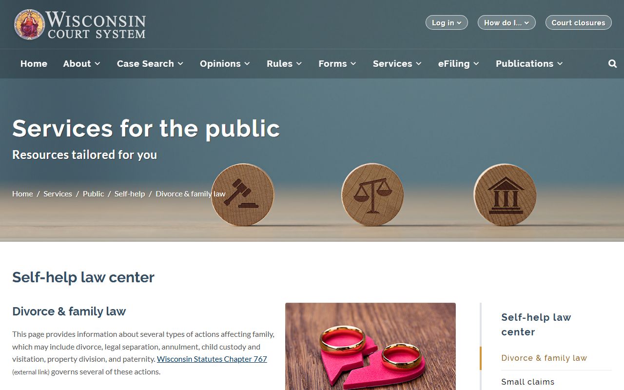 Wisconsin Divorce Records Wisconsin Court System divorce self-help